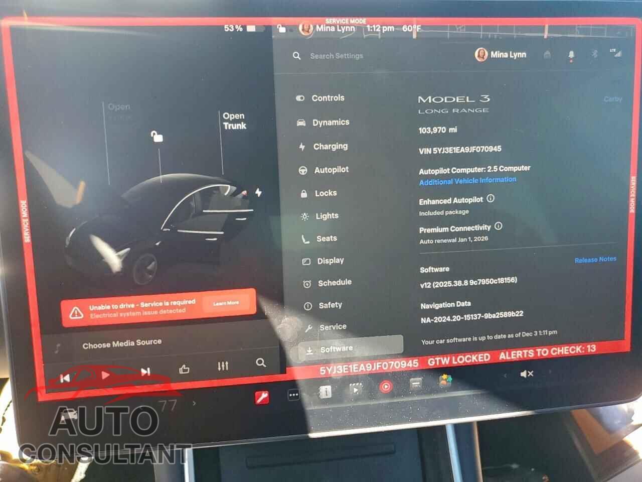 TESLA MODEL 3 2018 - 5YJ3E1EA9JF070945