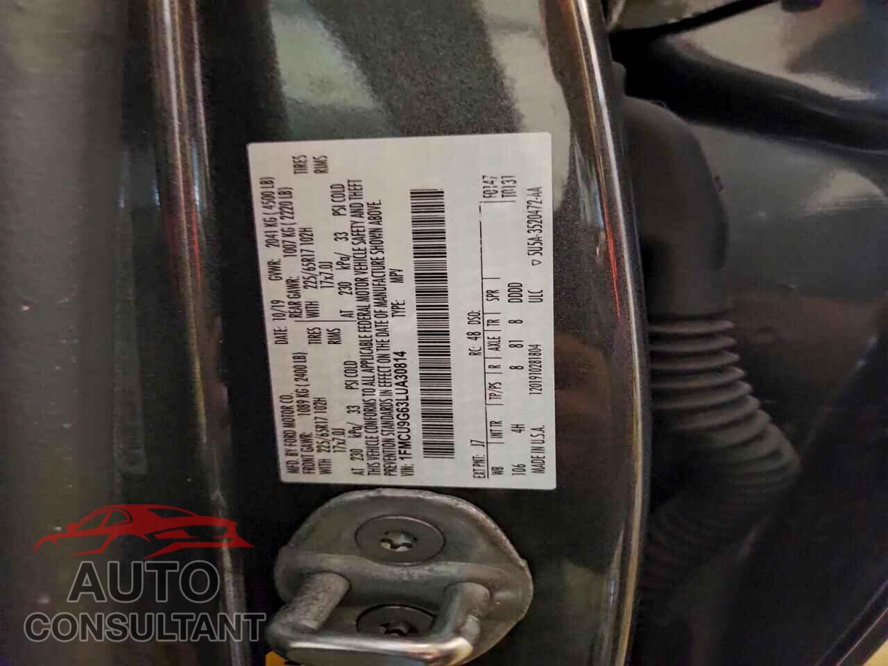 FORD ESCAPE 2020 - 1FMCU9G63LUA30814