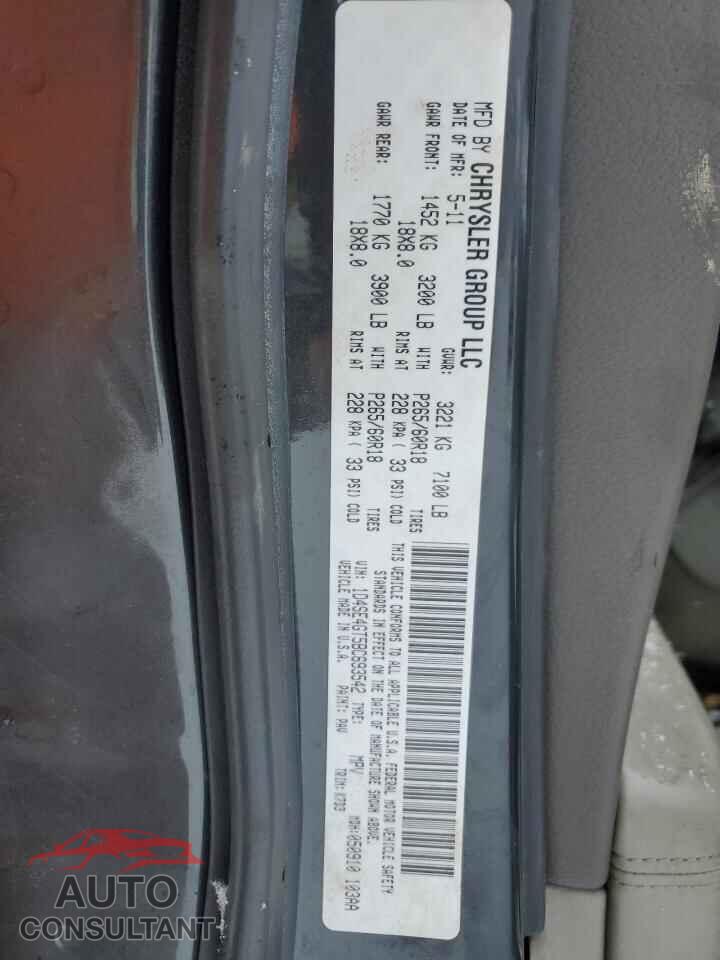 DODGE DURANGO 2011 - 1D4SE4GT5BC693542