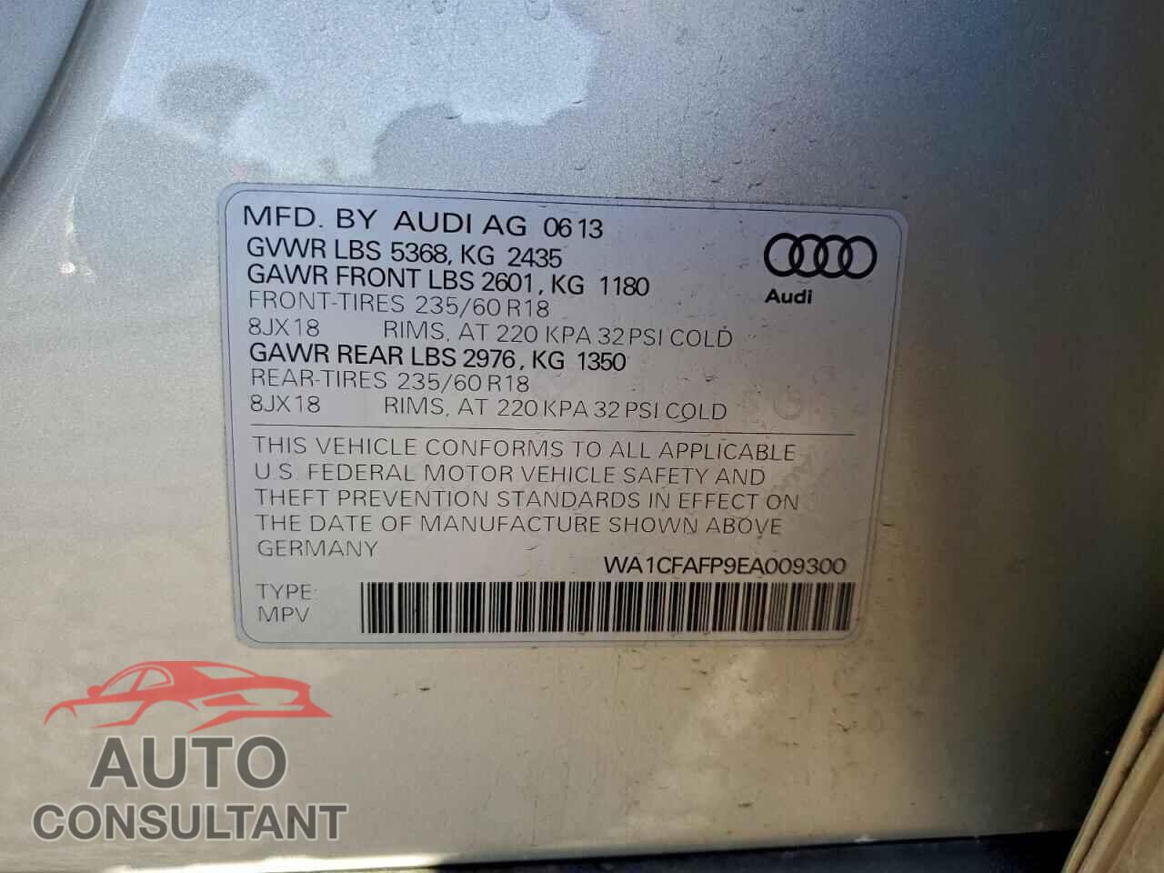 AUDI Q5 2014 - WA1CFAFP9EA009300