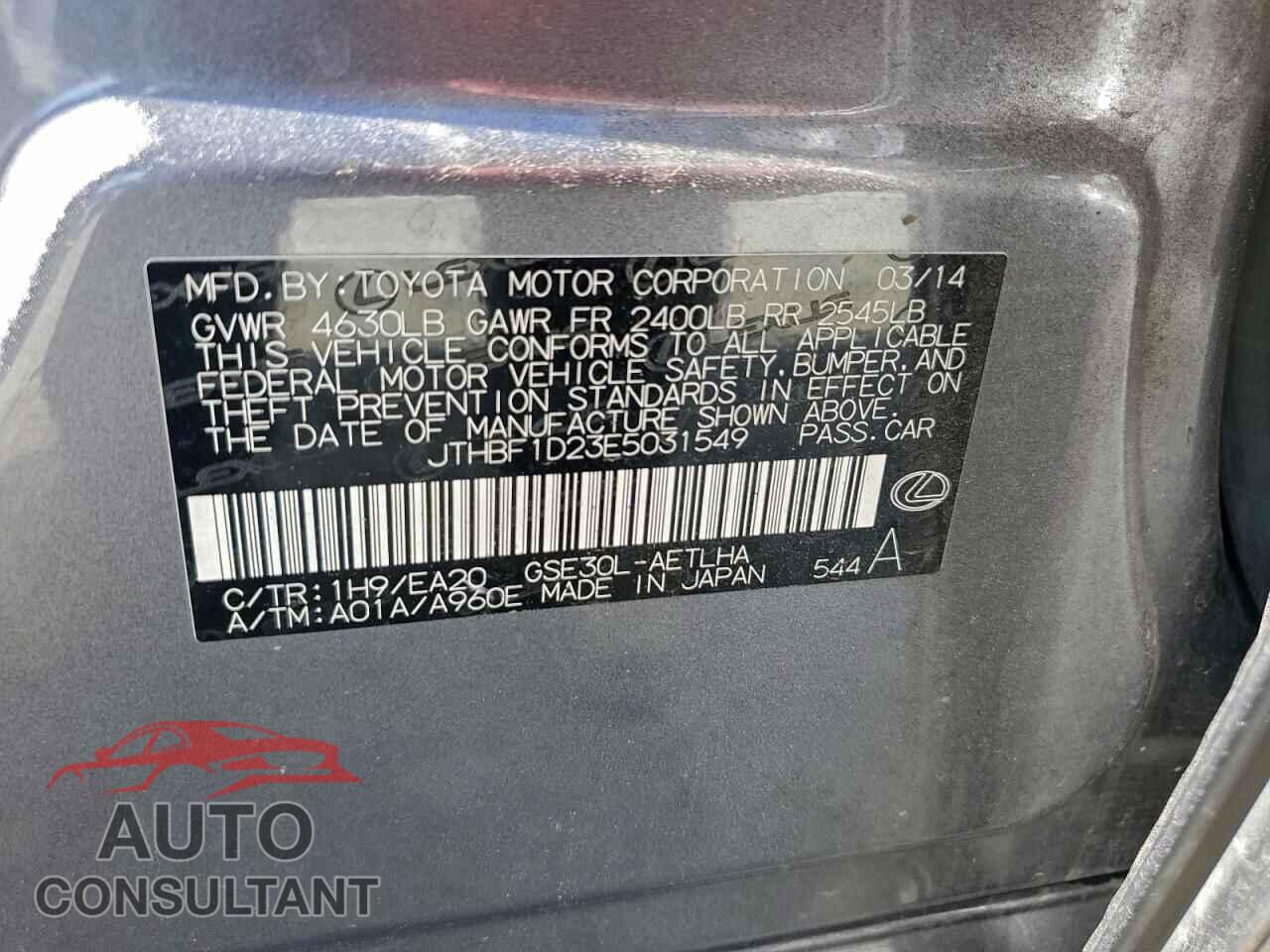 LEXUS IS 2014 - JTHBF1D23E5031549