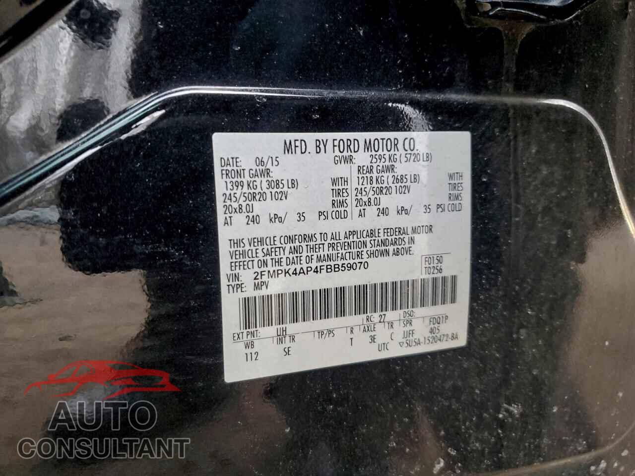 FORD EDGE 2015 - 2FMPK4AP4FBB59070