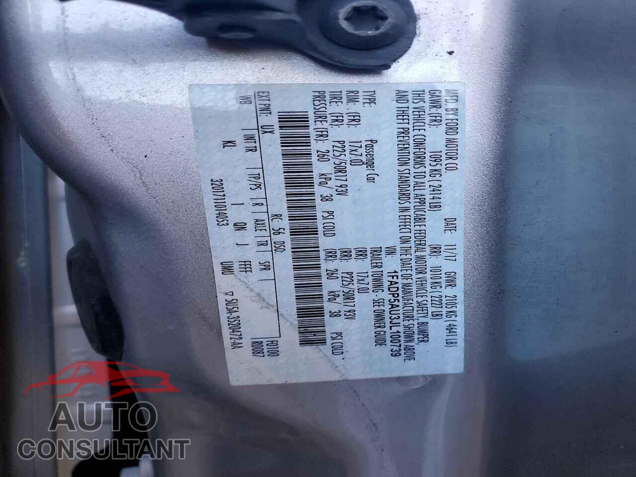 FORD CMAX 2018 - 1FADP5AU3JL100739