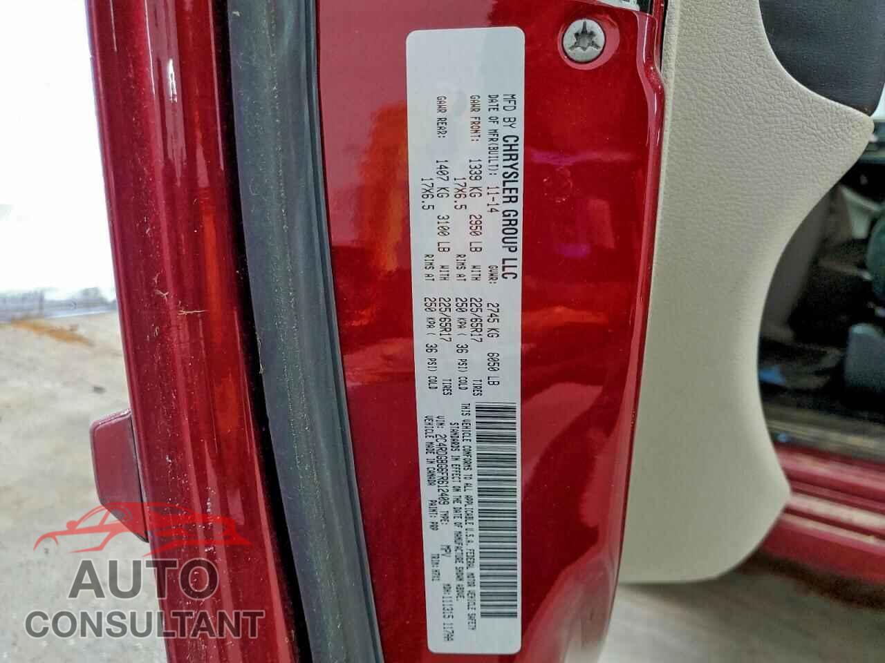 DODGE CARAVAN 2015 - 2C4RDGBG6FR612409