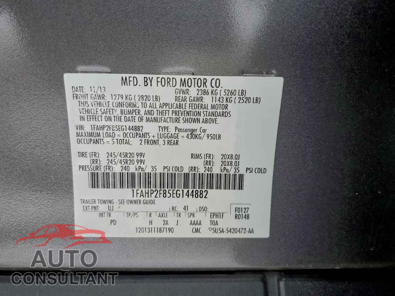 FORD TAURUS 2014 - 1FAHP2F85EG144882