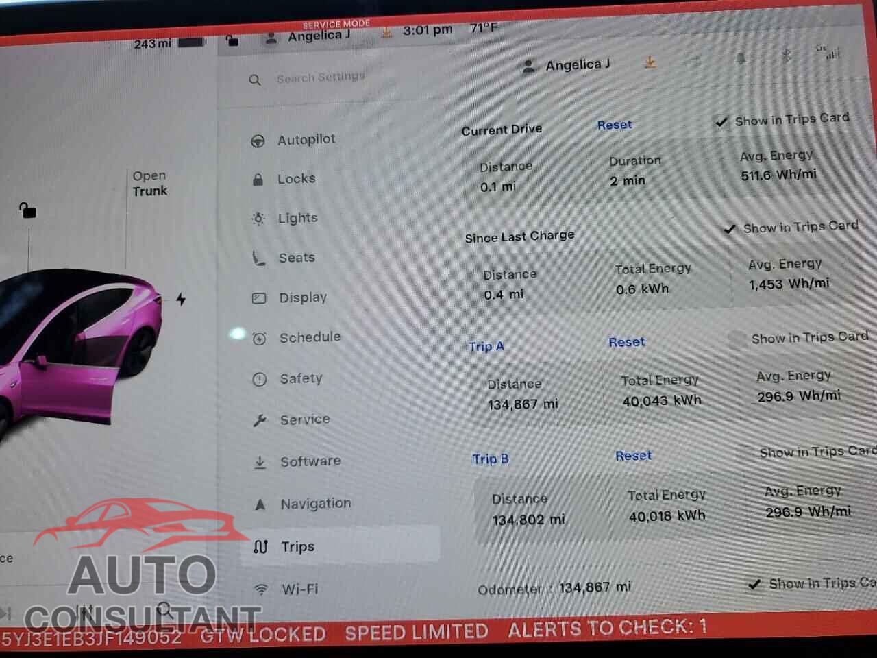 TESLA MODEL 3 2018 - 5YJ3E1EB3JF149052