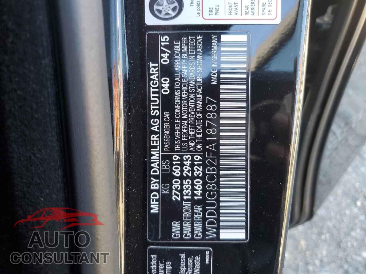 MERCEDES-BENZ S-CLASS 2015 - WDDUG8CB2FA187887
