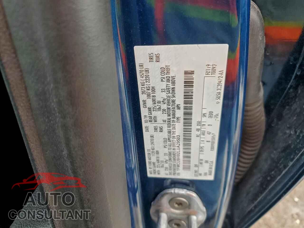 FORD ESCAPE 2020 - 1FMCU9H92LUA29503