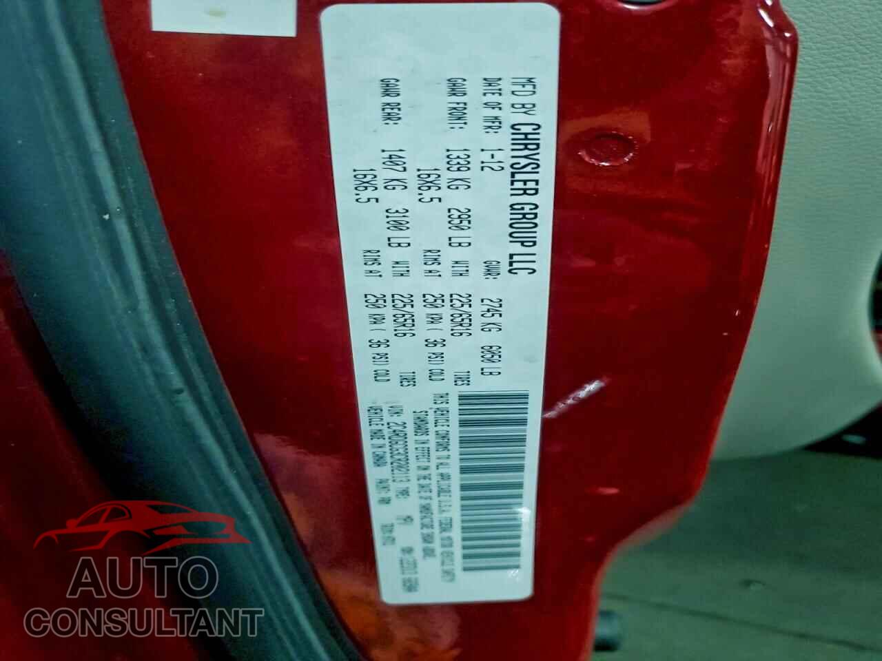 DODGE CARAVAN 2012 - 2C4RDGCG3CR202113