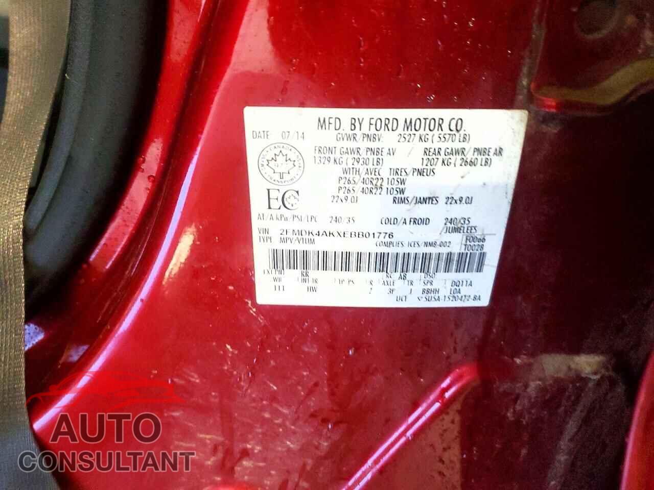 FORD EDGE 2014 - 2FMDK4AKXEBB01776