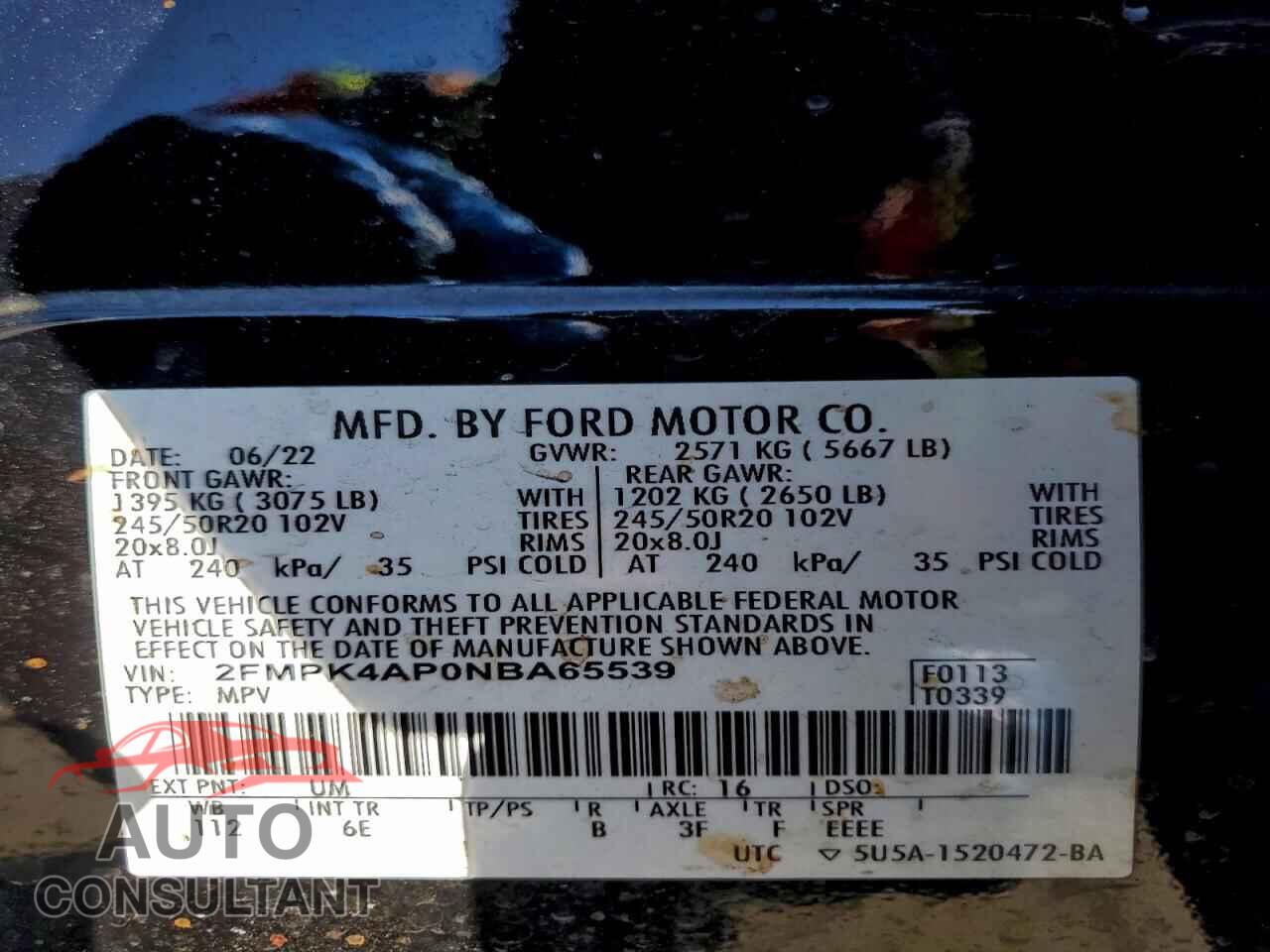 FORD EDGE 2022 - 2FMPK4AP0NBA65539