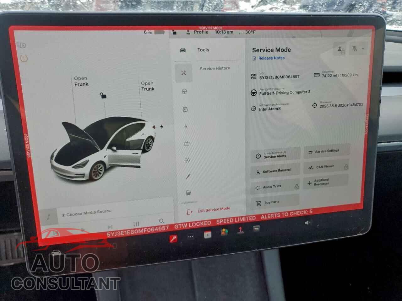 TESLA MODEL 3 2021 - 5YJ3E1EB0MF064657