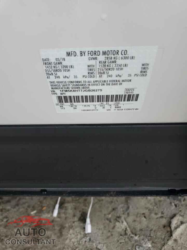 FORD EXPLORER 2018 - 1FM5K8HT7JGB26275