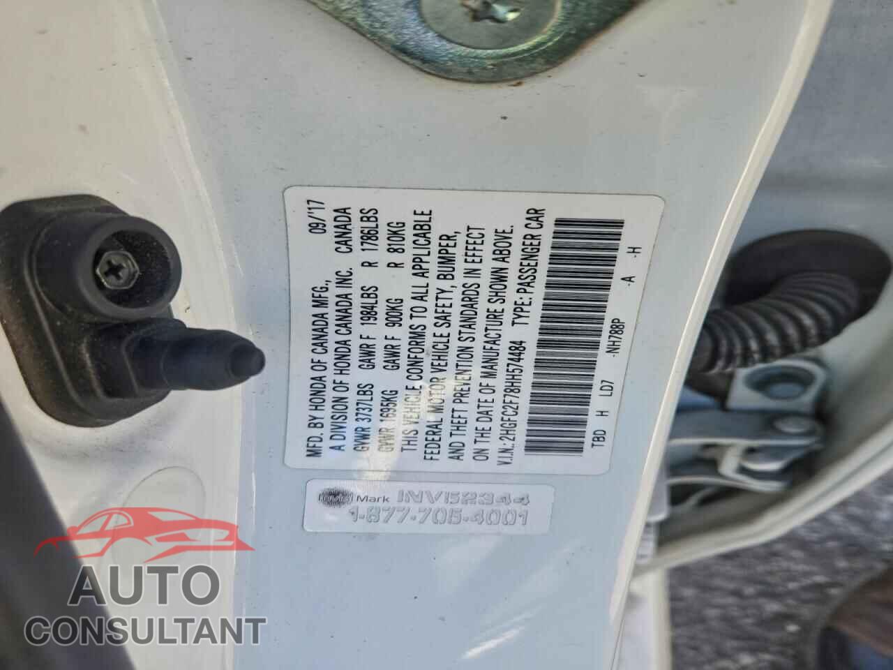 HONDA CIVIC 2017 - 2HGFC2F78HH574484