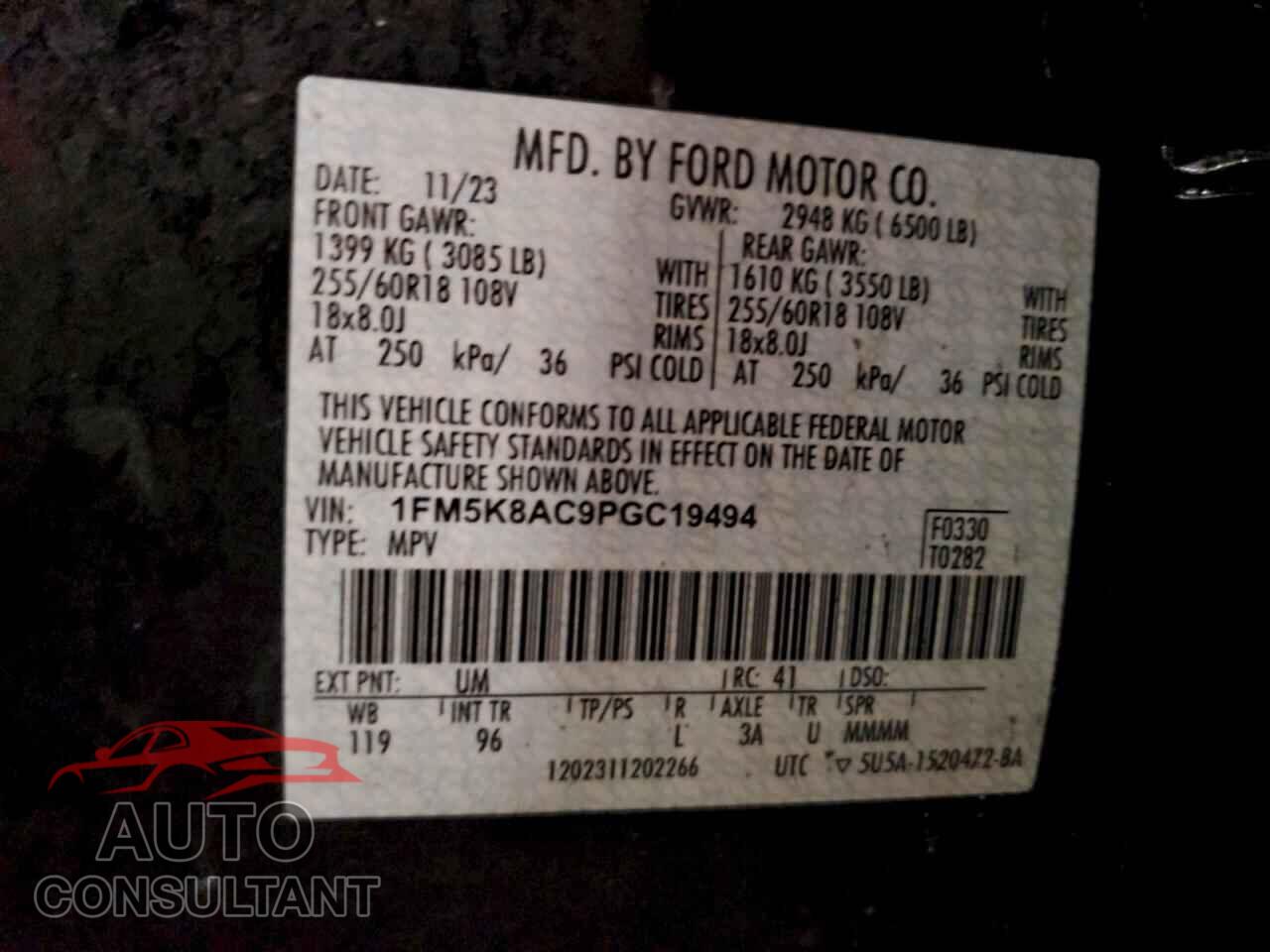 FORD EXPLORER 2023 - 1FM5K8AC9PGC19494