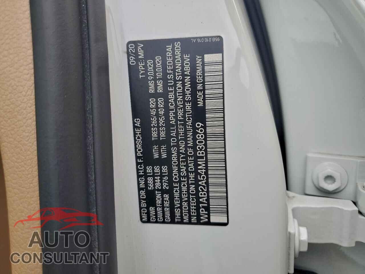 PORSCHE MACAN 2021 - WP1AB2A54MLB30869