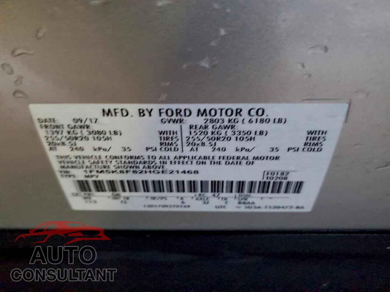 FORD EXPLORER 2017 - 1FM5K8F82HGE21468