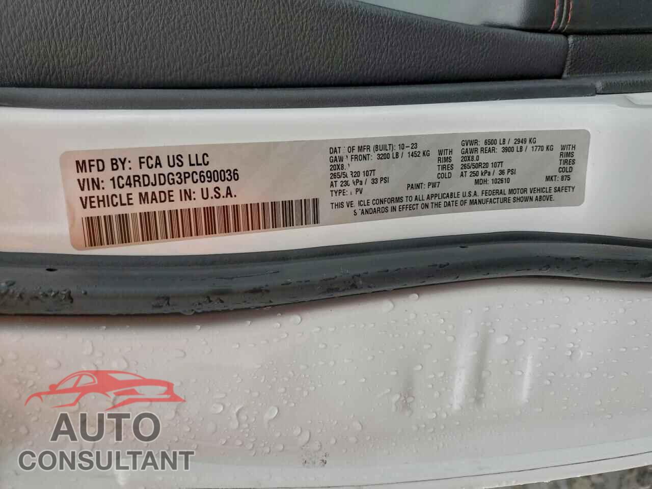 DODGE DURANGO 2023 - 1C4RDJDG3PC690036