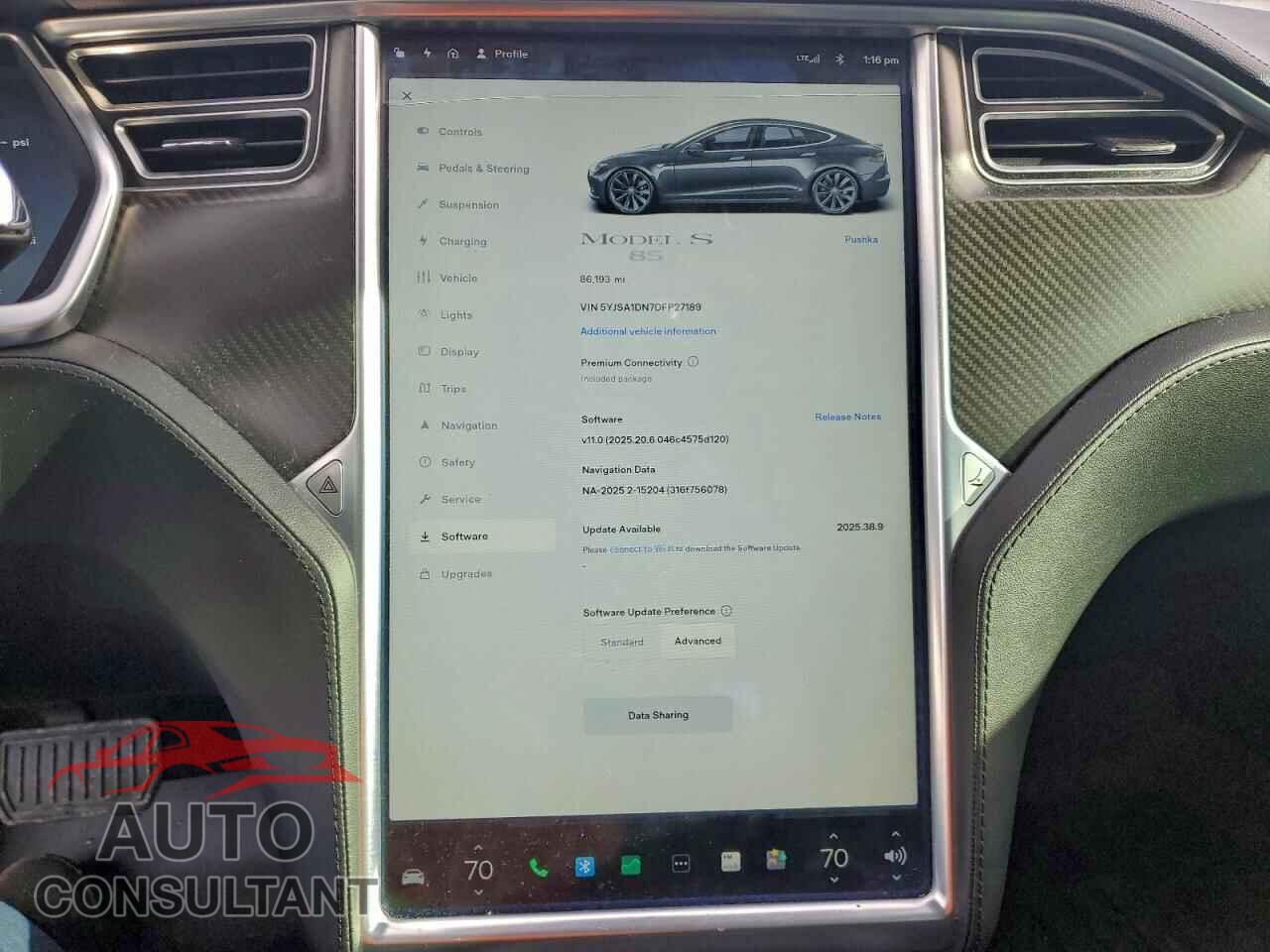 TESLA MODEL S 2013 - 5YJSA1DN7DFP27189