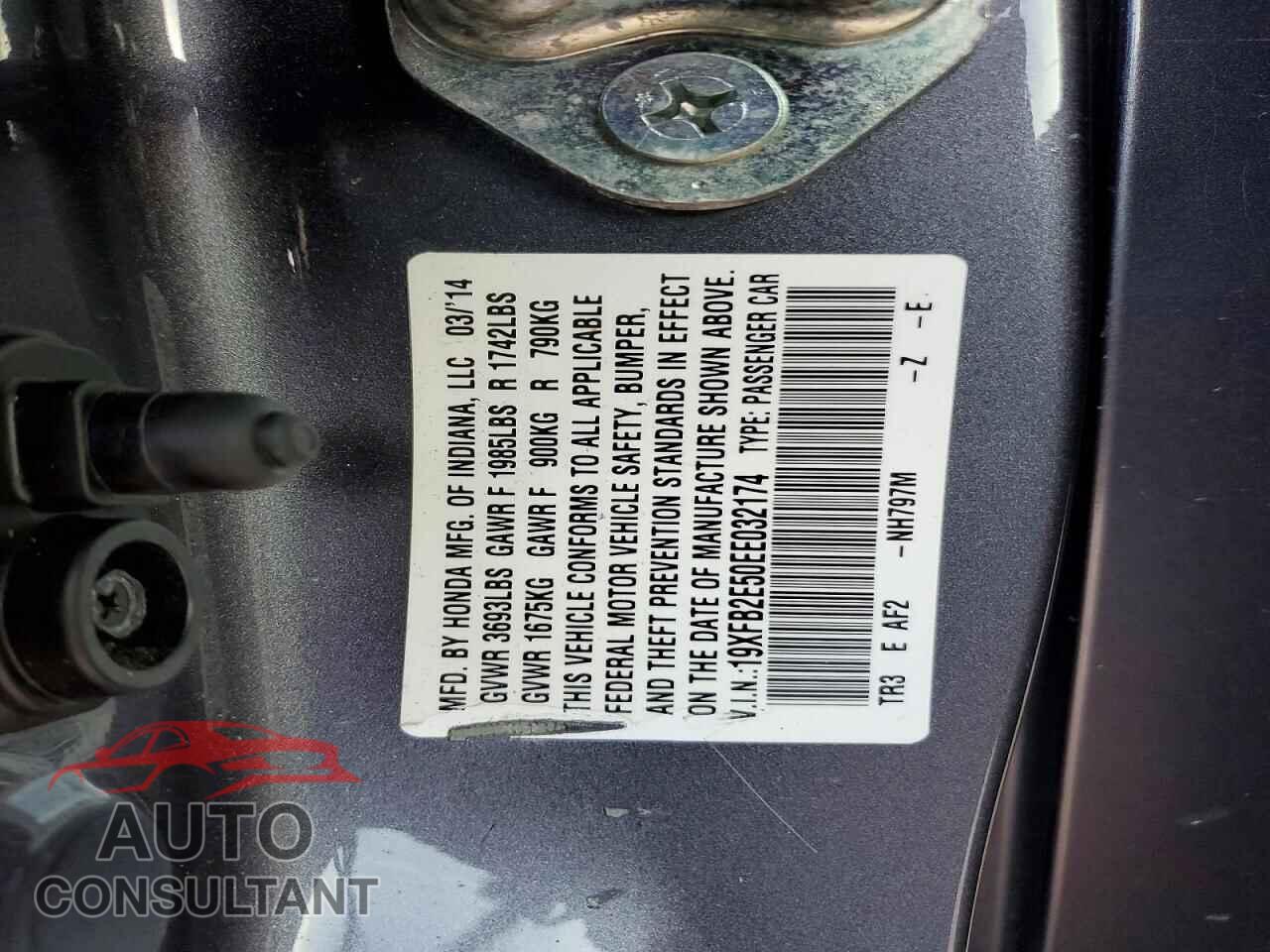 HONDA CIVIC 2014 - 19XFB2E50EE032174