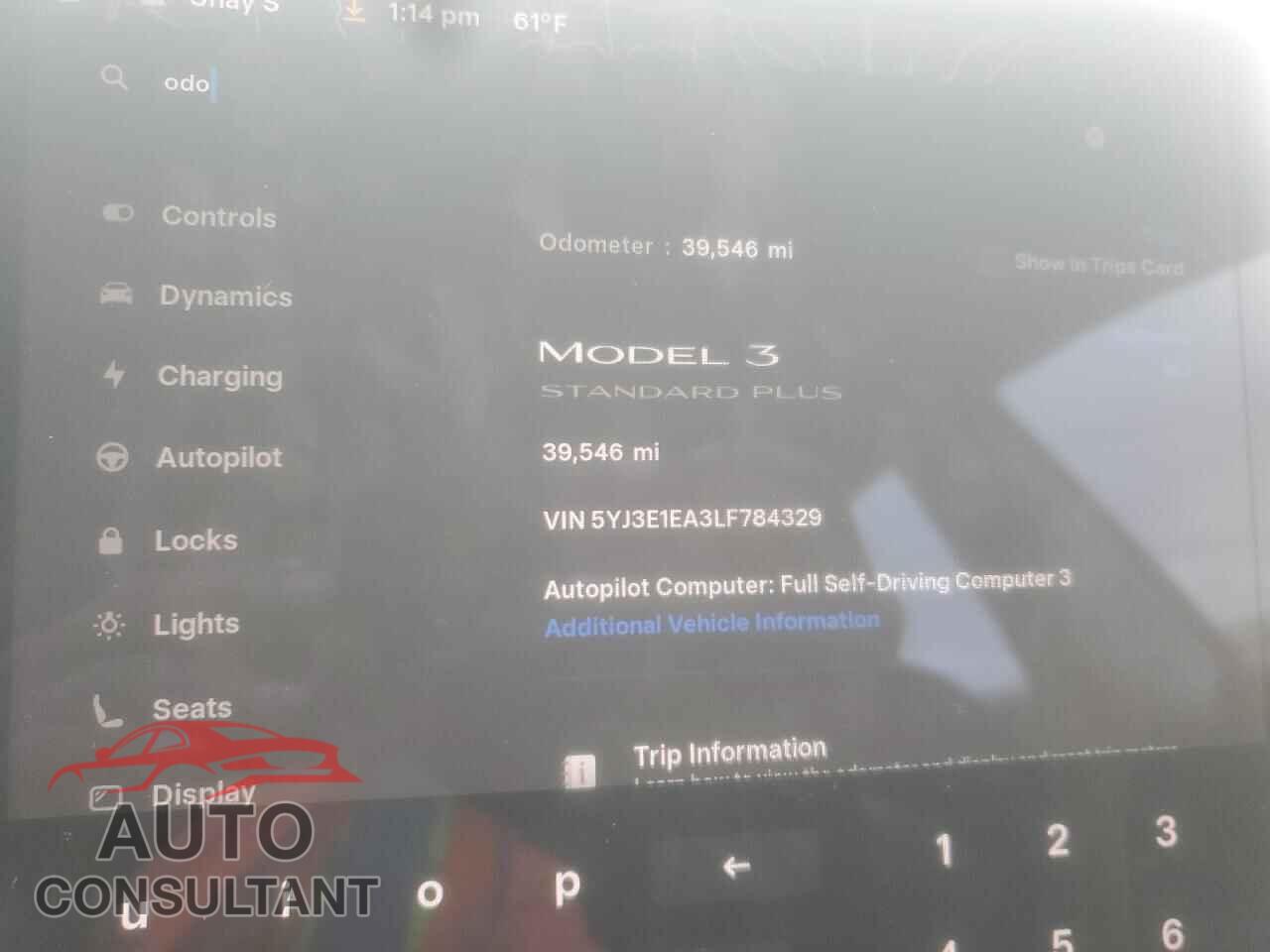 TESLA MODEL 3 2020 - 5YJ3E1EA3LF784329