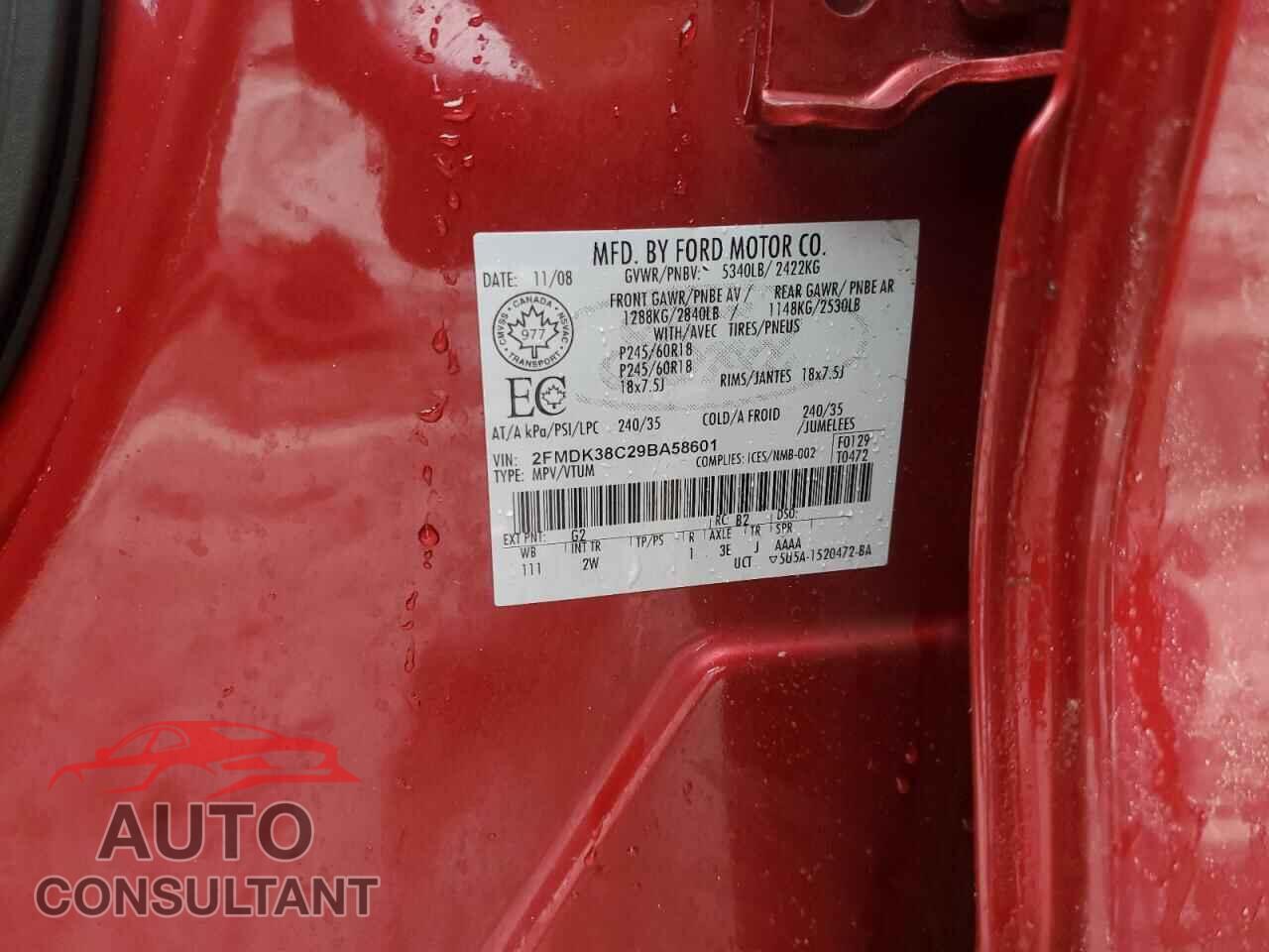 FORD EDGE 2009 - 2FMDK38C29BA58601