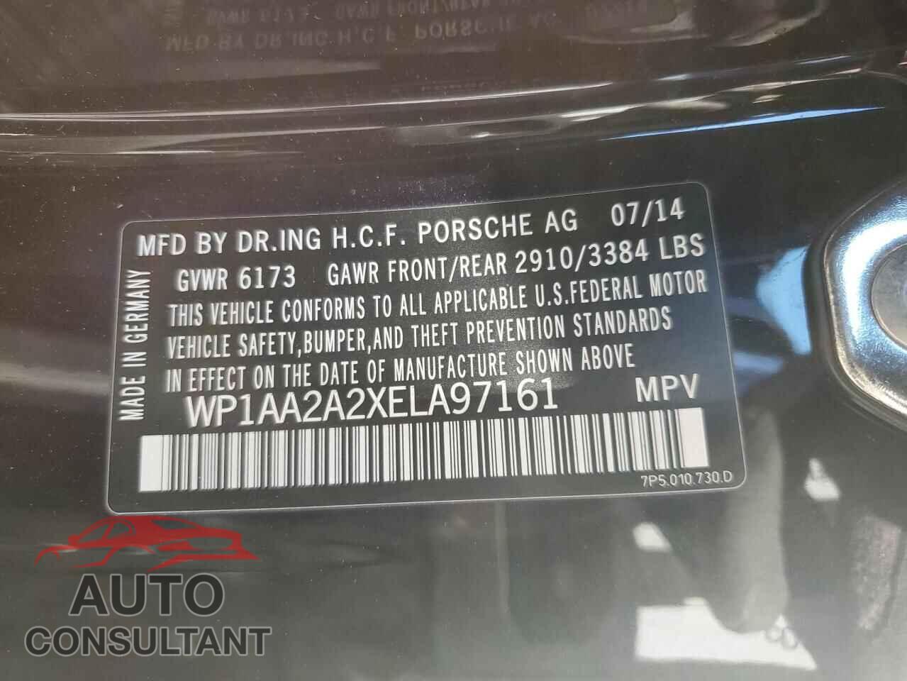 PORSCHE CAYENNE 2014 - WP1AA2A2XELA97161
