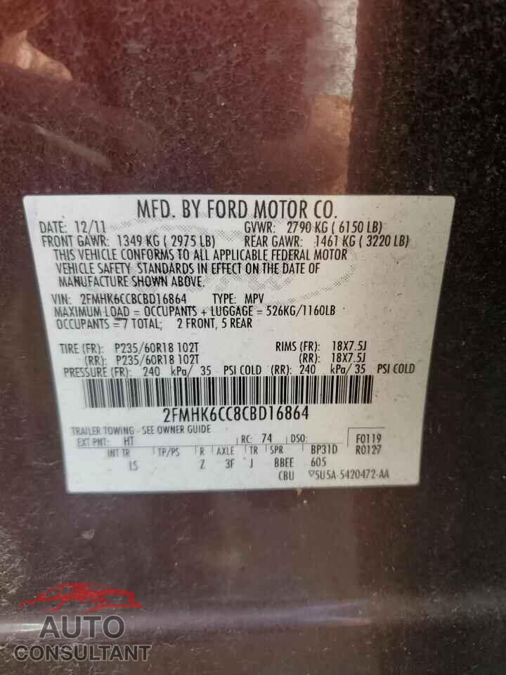 FORD FLEX 2012 - 2FMHK6CC8CBD16864
