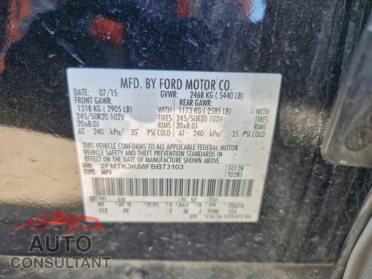 FORD EDGE 2015 - 2FMTK3K88FBB73103