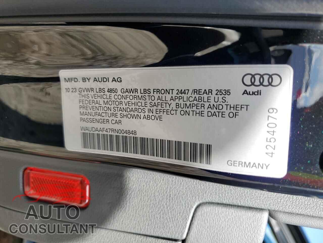 AUDI A4 2024 - WAUDAAF47RN004848