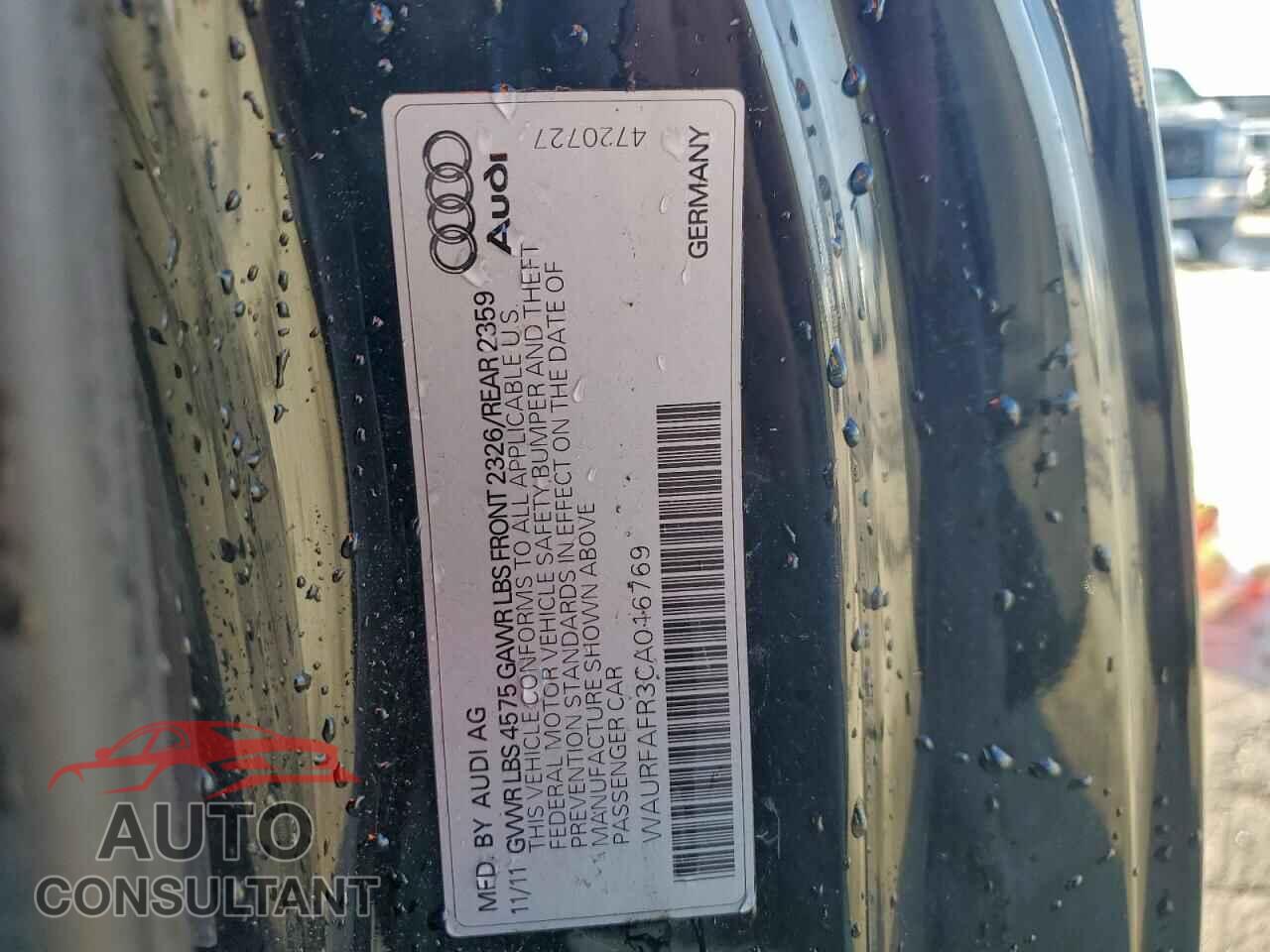 AUDI A5 2012 - WAURFAFR3CA016769