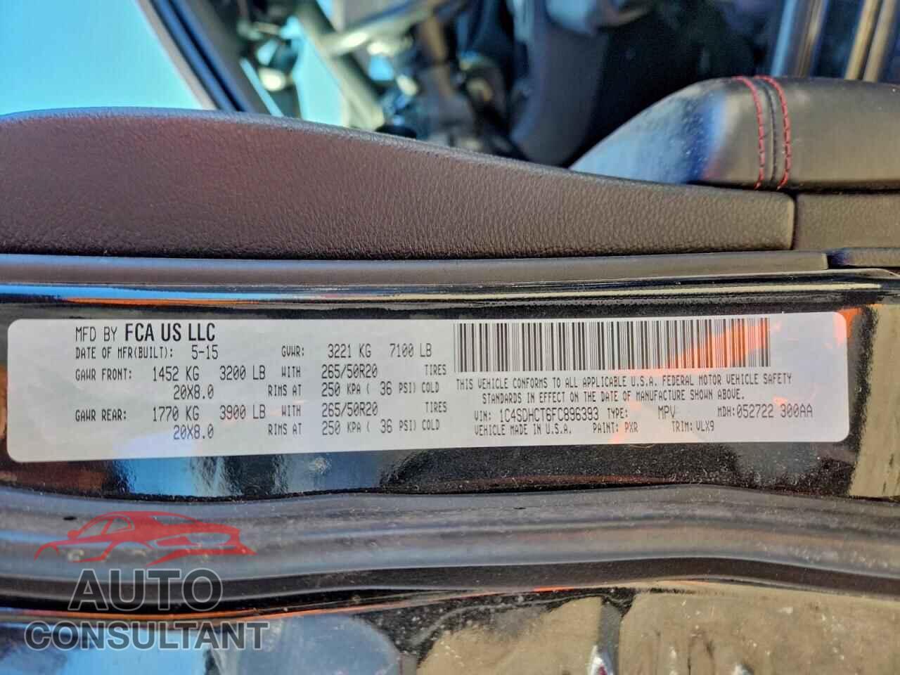 DODGE DURANGO 2015 - 1C4SDHCT6FC896393