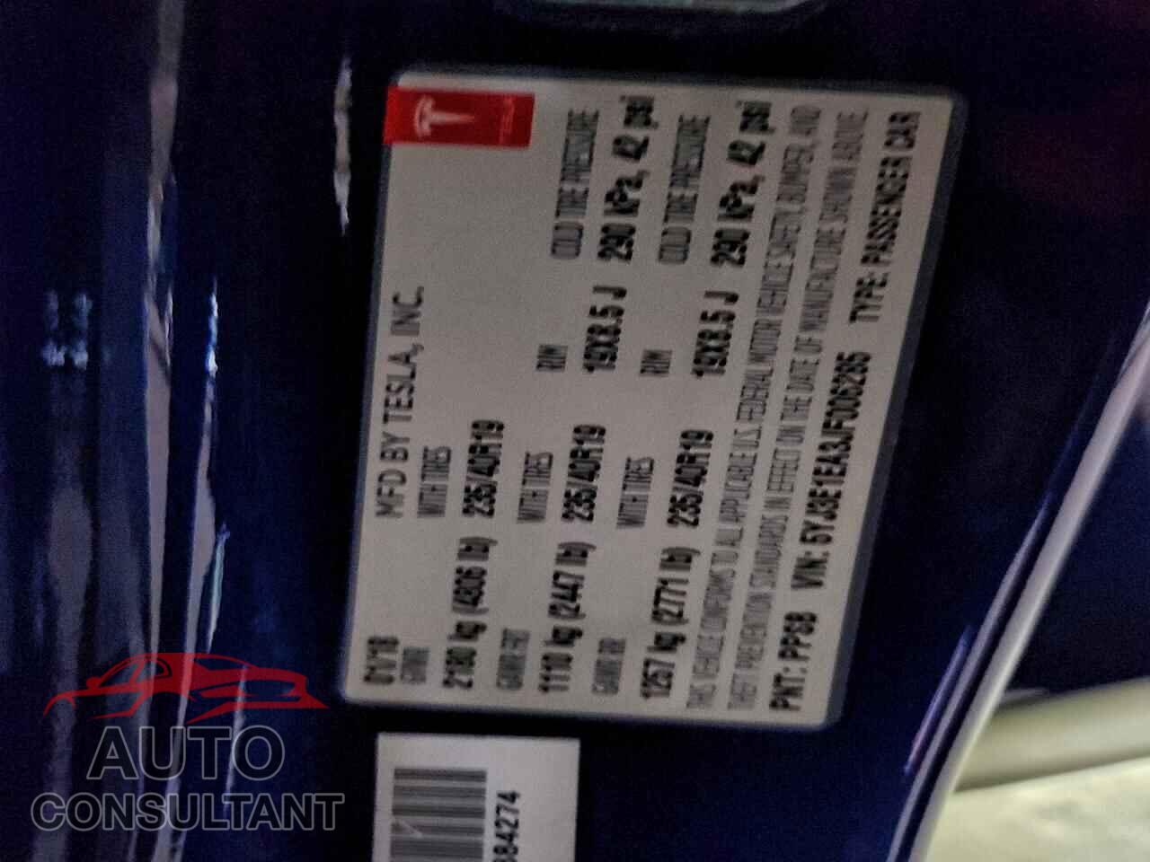 TESLA MODEL 3 2018 - 5YJ3E1EA3JF006285