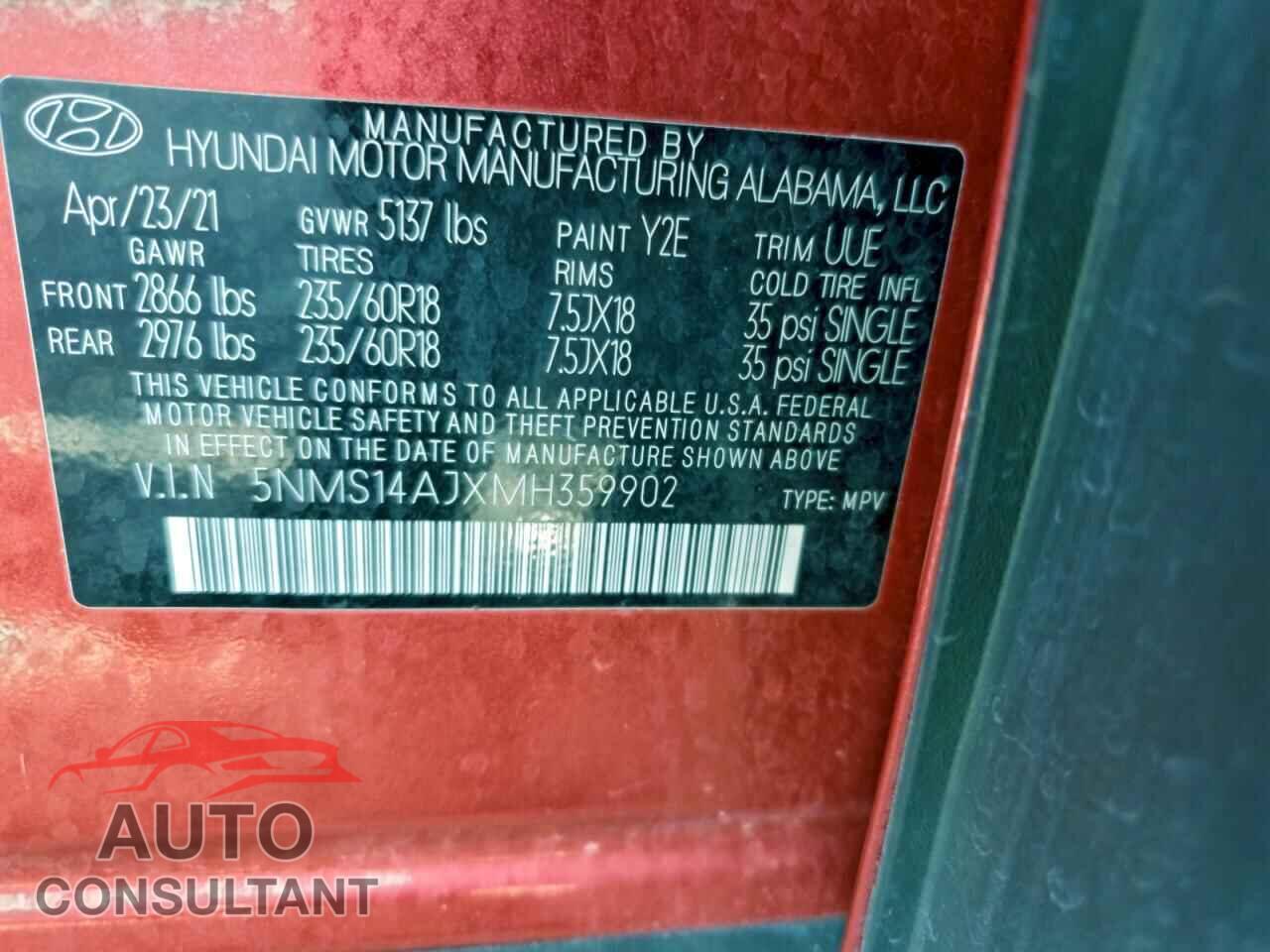 HYUNDAI SANTA FE 2021 - 5NMS14AJXMH359902