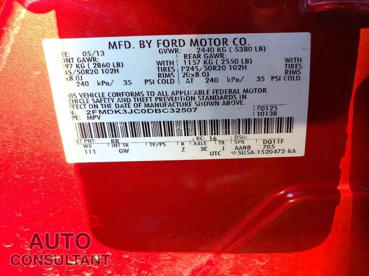 FORD EDGE 2013 - 2FMDK3JC0DBC32507