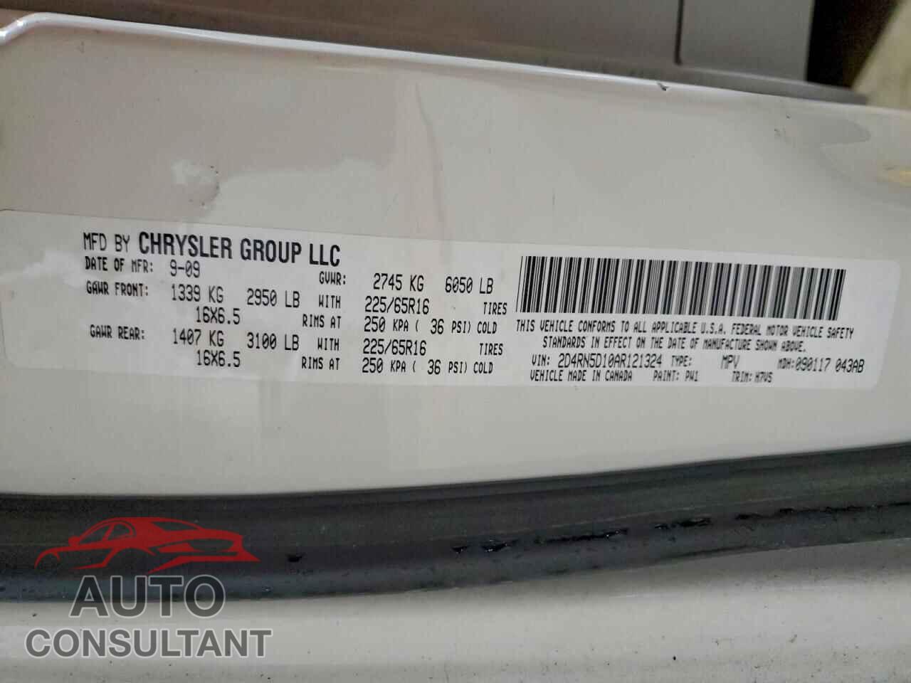DODGE CARAVAN 2010 - 2D4RN5D10AR121324