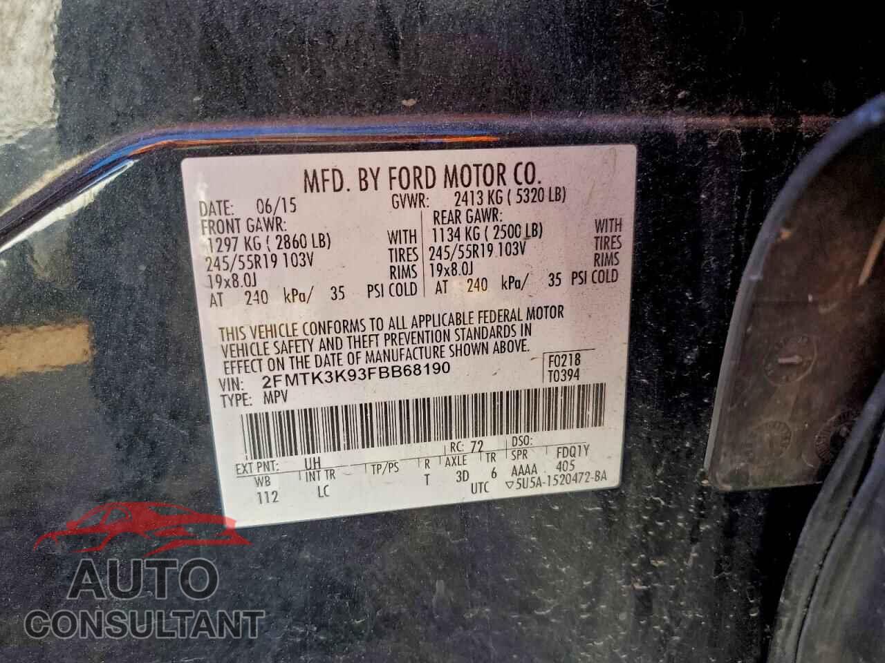 FORD EDGE 2015 - 2FMTK3K93FBB68190