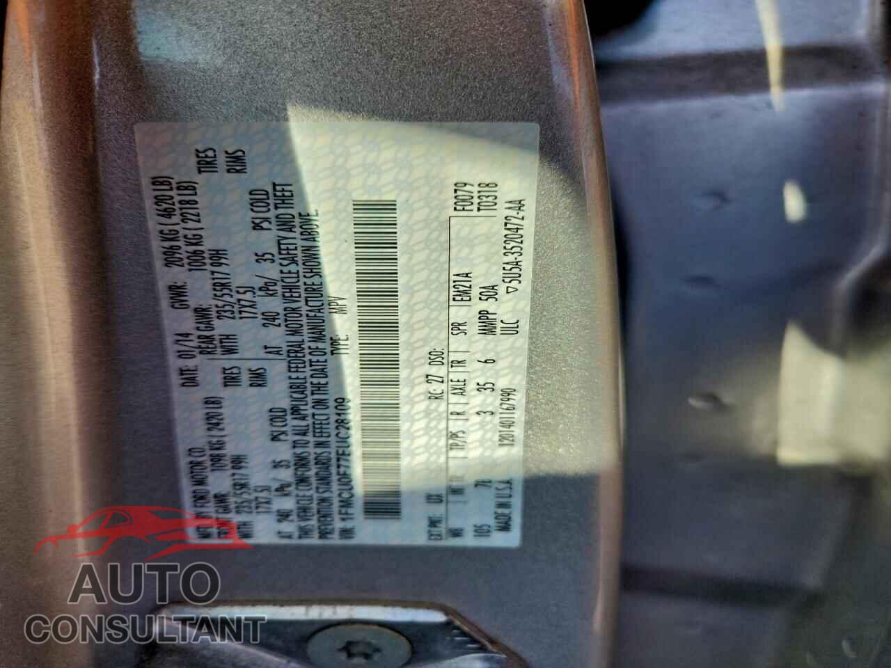 FORD ESCAPE 2014 - 1FMCU0F77EUC28109