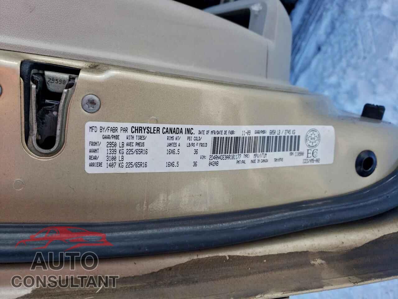 DODGE CARAVAN 2010 - 2D4RN4DE9AR181177