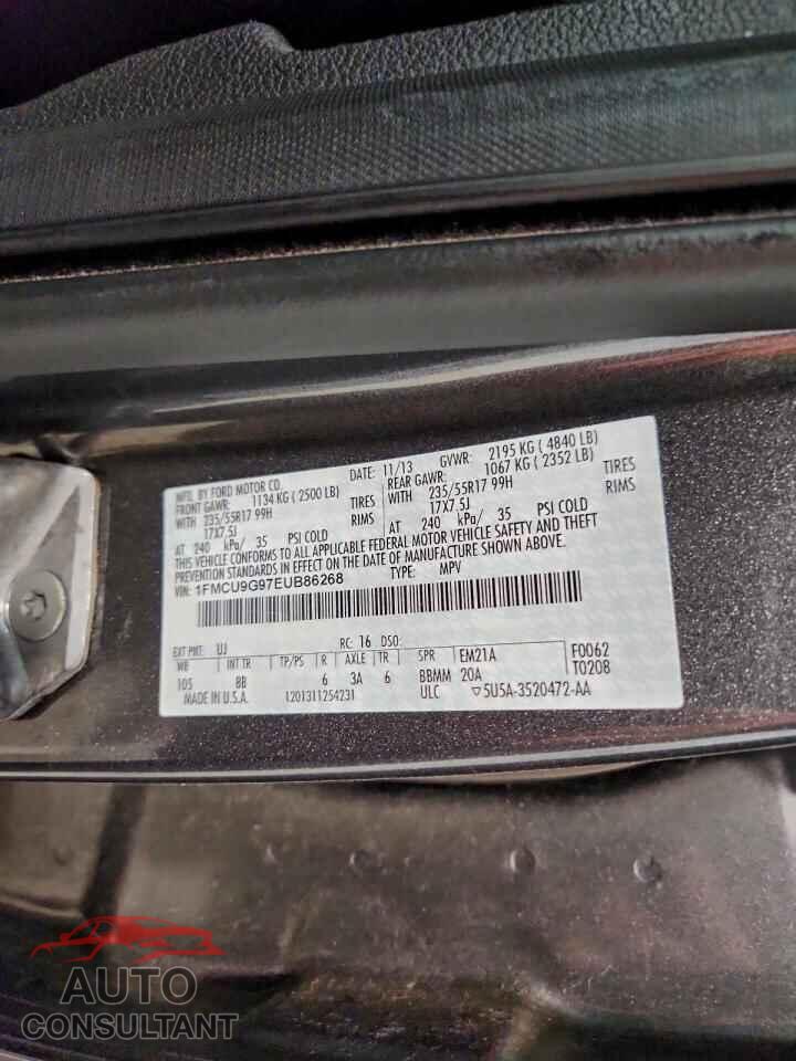 FORD ESCAPE 2014 - 1FMCU9G97EUB86268