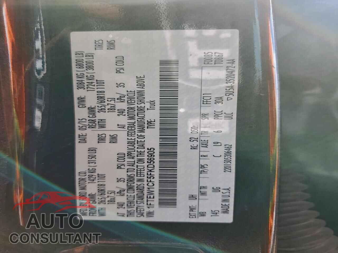 FORD F-150 2015 - 1FTEW1CF5FKD56905