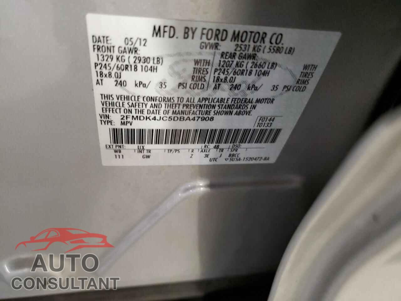 FORD EDGE 2013 - 2FMDK4JC5DBA47908