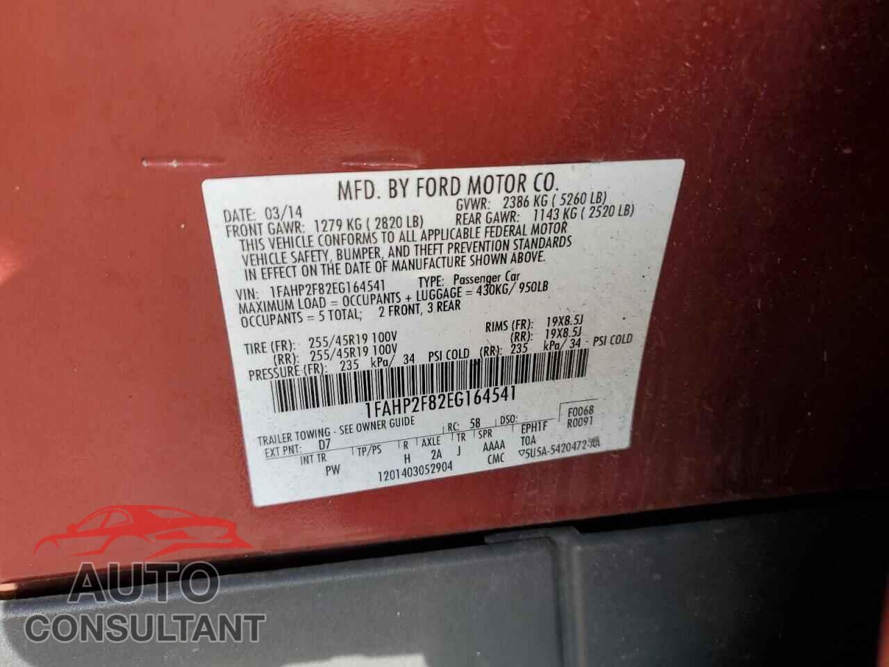 FORD TAURUS 2014 - 1FAHP2F82EG164541