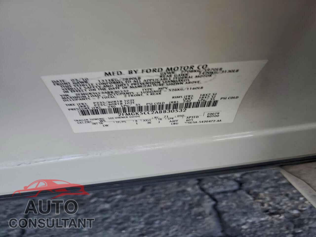 FORD FLEX 2010 - 2FMGK5CC2ABB30532