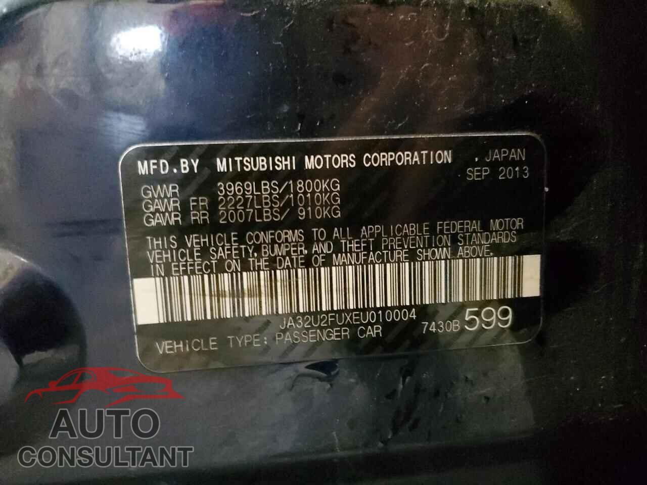 MITSUBISHI LANCER 2014 - JA32U2FUXEU010004