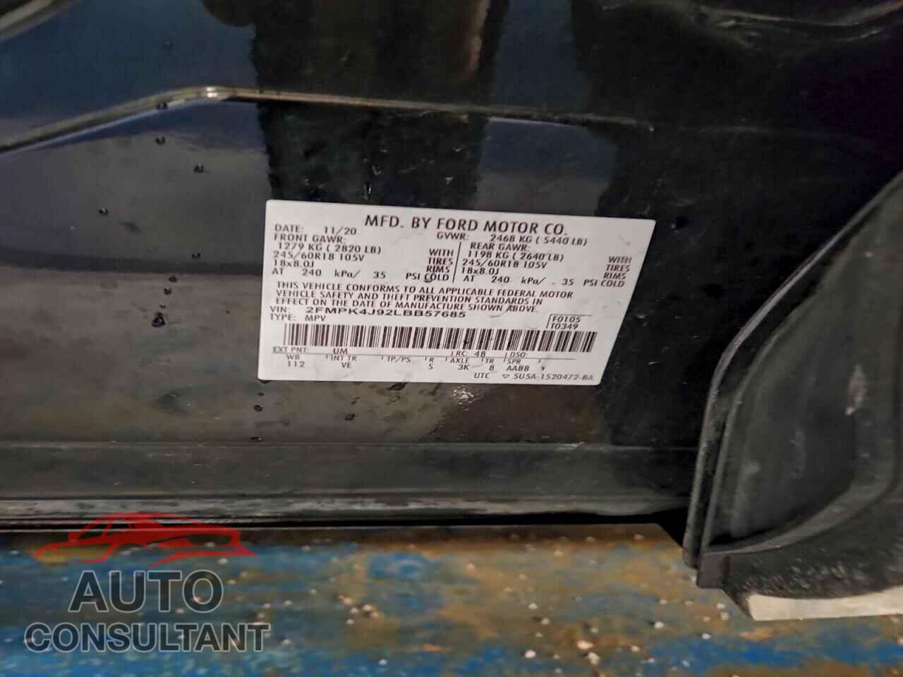 FORD EDGE 2020 - 2FMPK4J92LBB57685