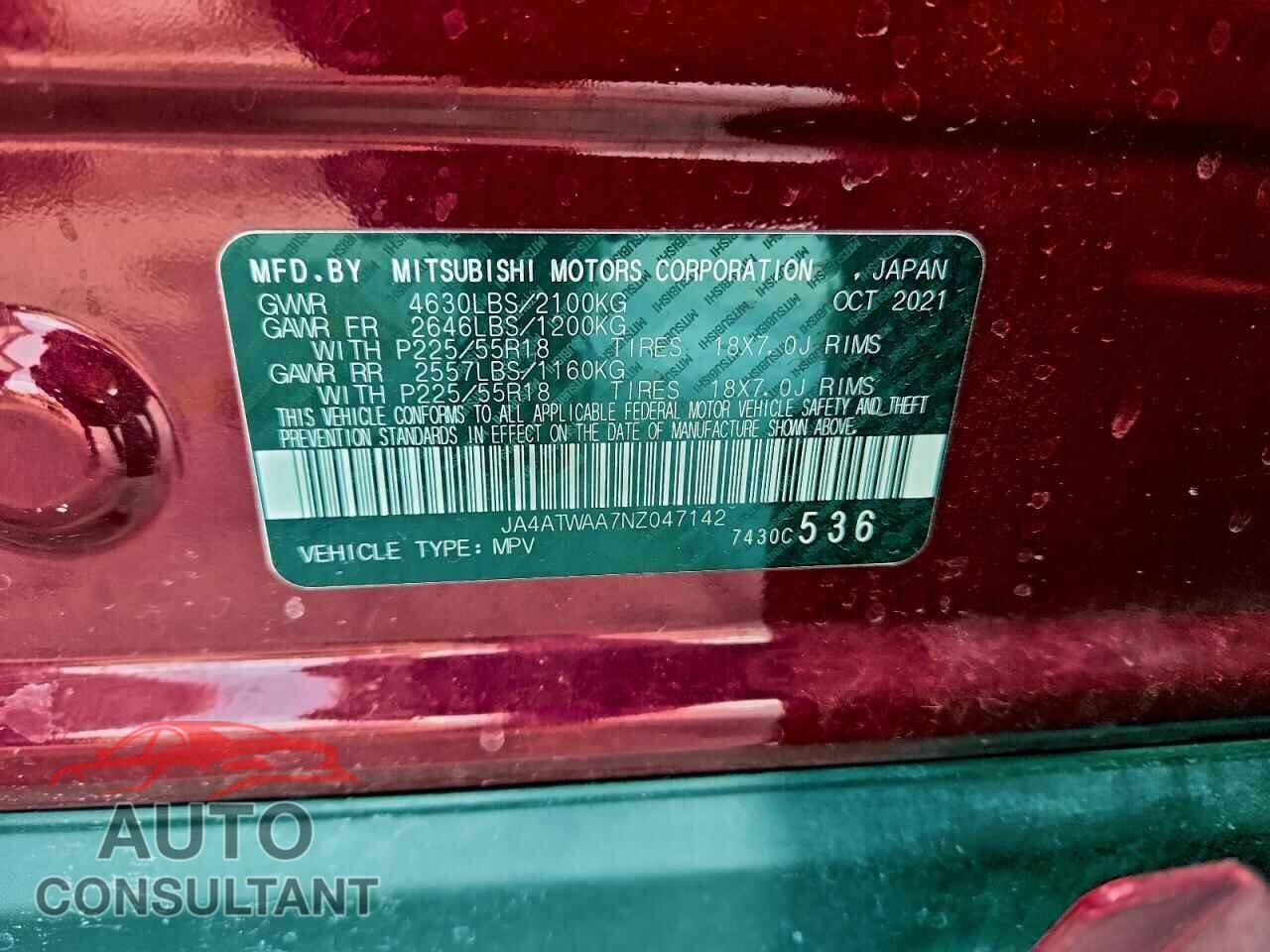 MITSUBISHI ECLIPSE 2022 - JA4ATWAA7NZ047142