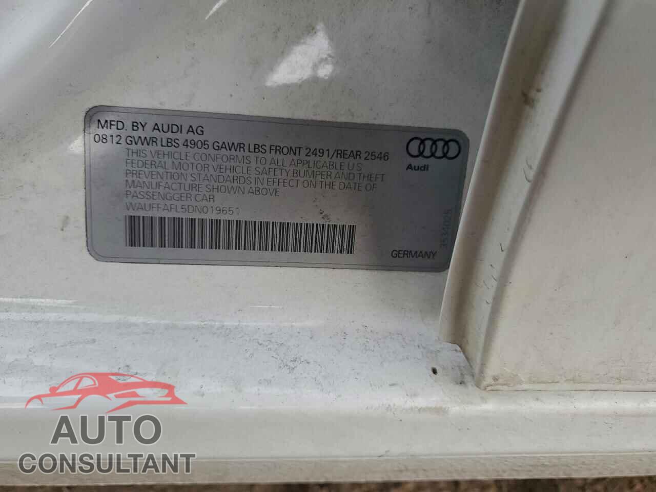AUDI A4 2013 - WAUFFAFL5DN019651