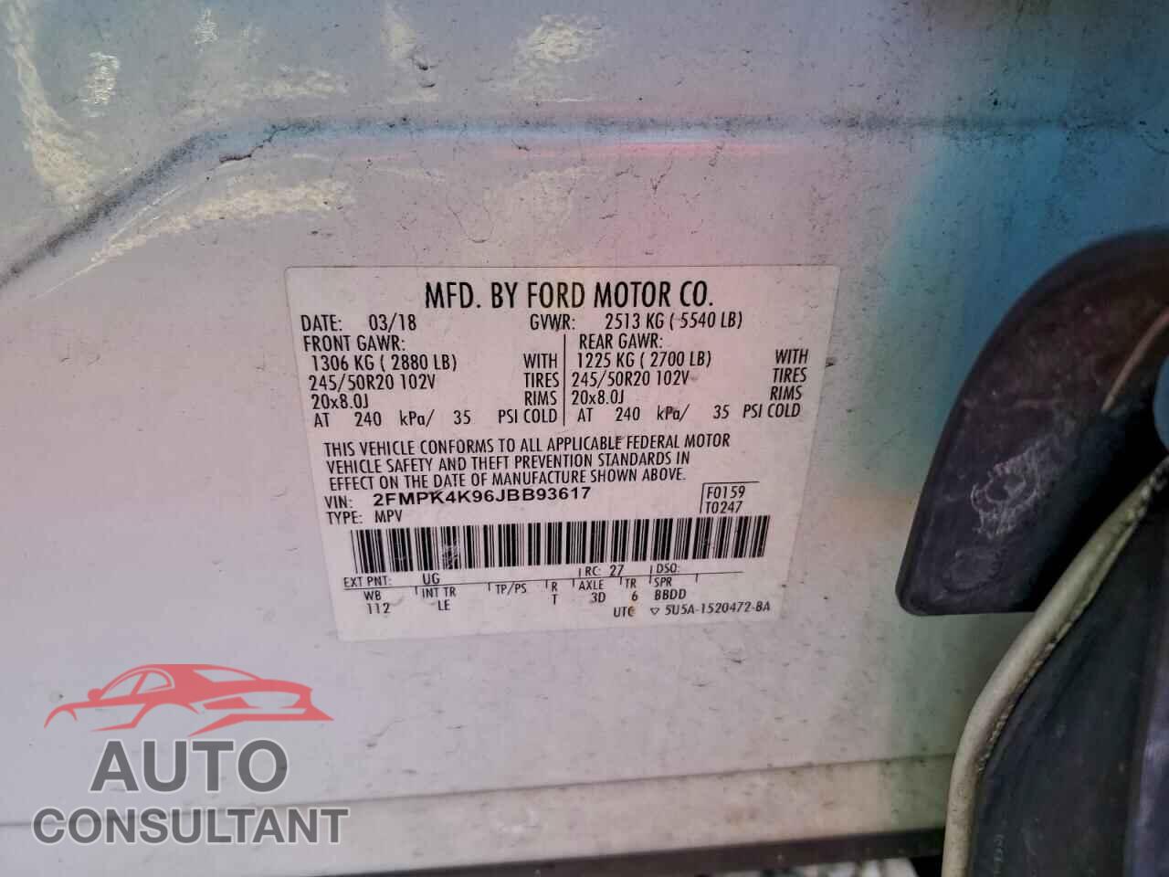 FORD EDGE 2018 - 2FMPK4K96JBB93617