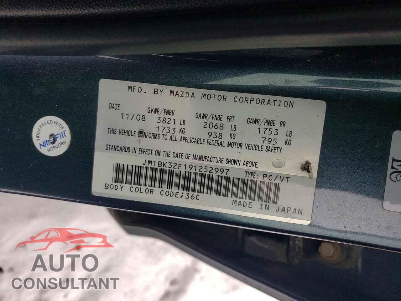 MAZDA 3 2009 - JM1BK32F191252997